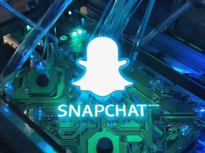 Snapchat image having cool techie background