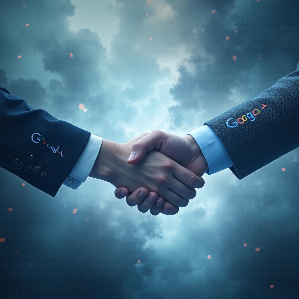An image showing partnership between google and OpenAI