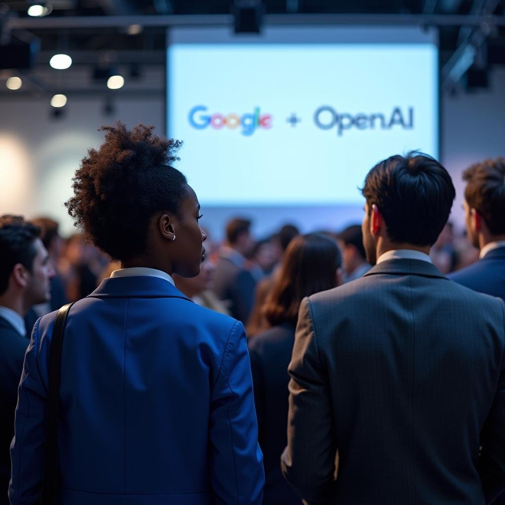 An image showing partnership between OpenAI and Google