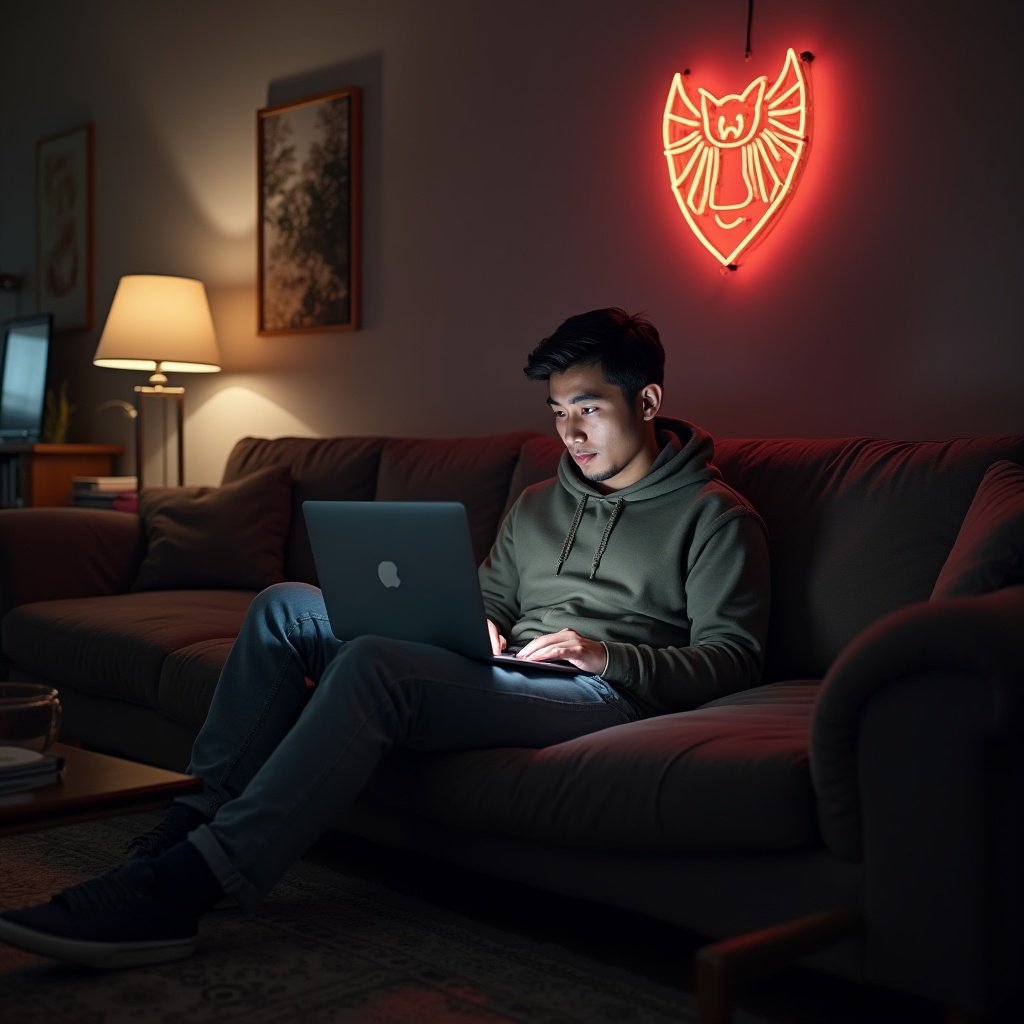 A person using laptop and his account is hacked