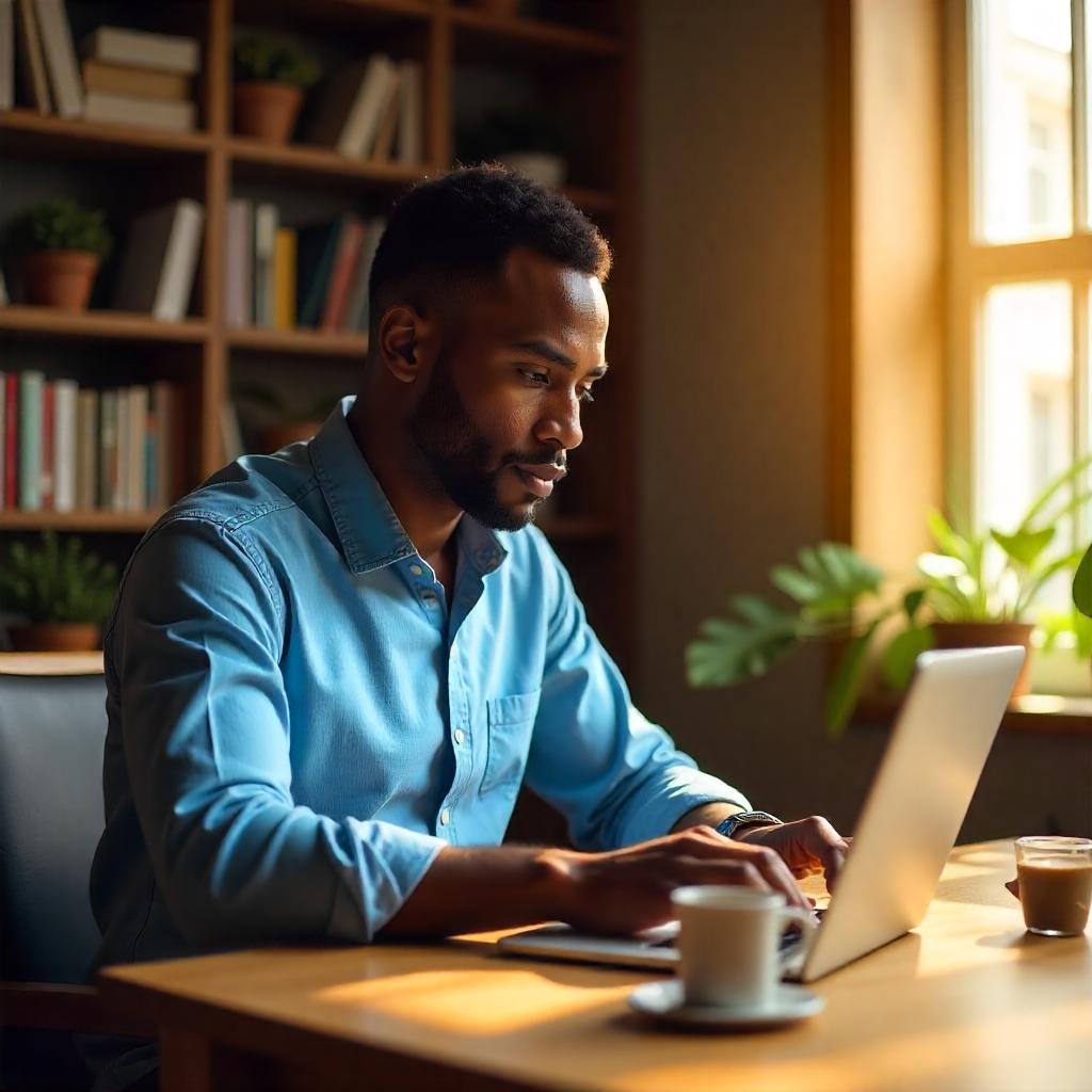 A person using his laptop and doing his work