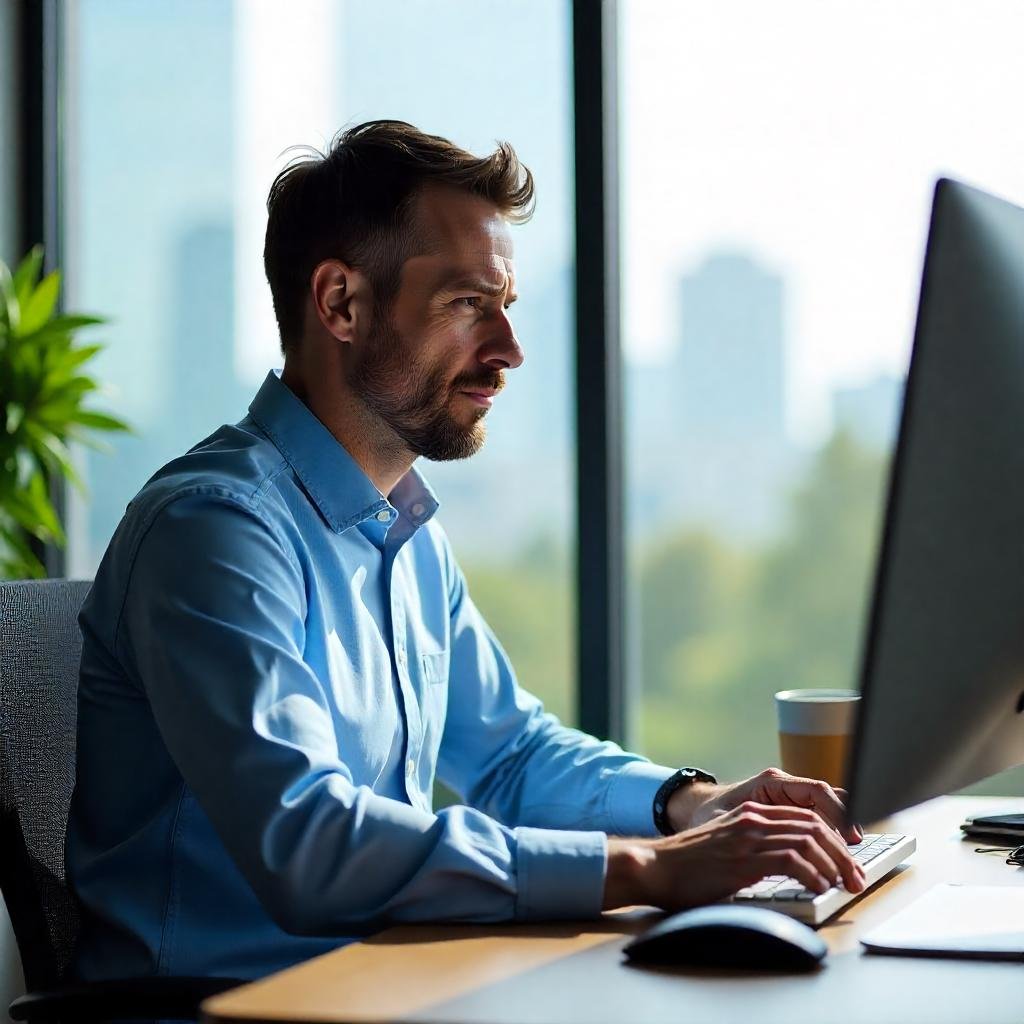 A office person doing his work