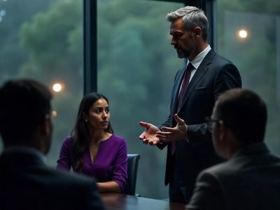 Office people having meeting and discussing about work