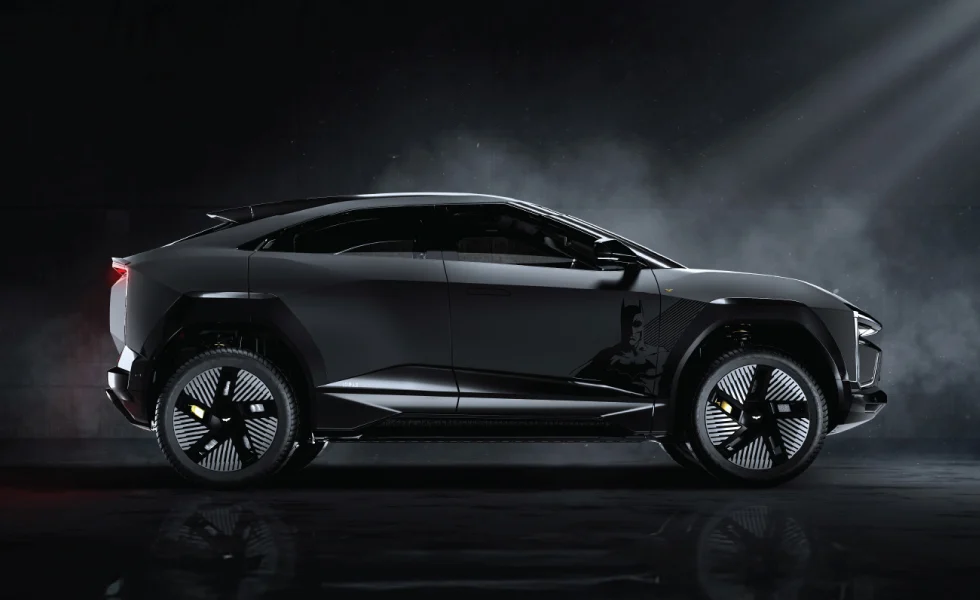 An image of a newly launched car in an expo