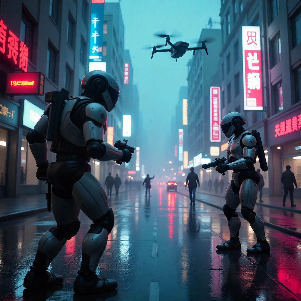 An image depicting AI war occurring in the world