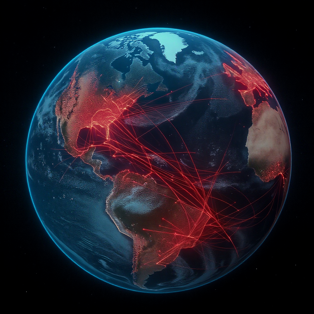 An image where it is showing cyberattack occurring in different areas