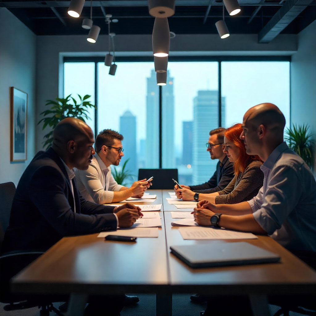 An image of employees working in their office
