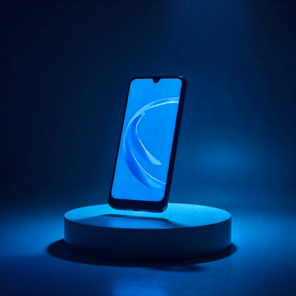 An image of a new phone getting launched in a conference hall