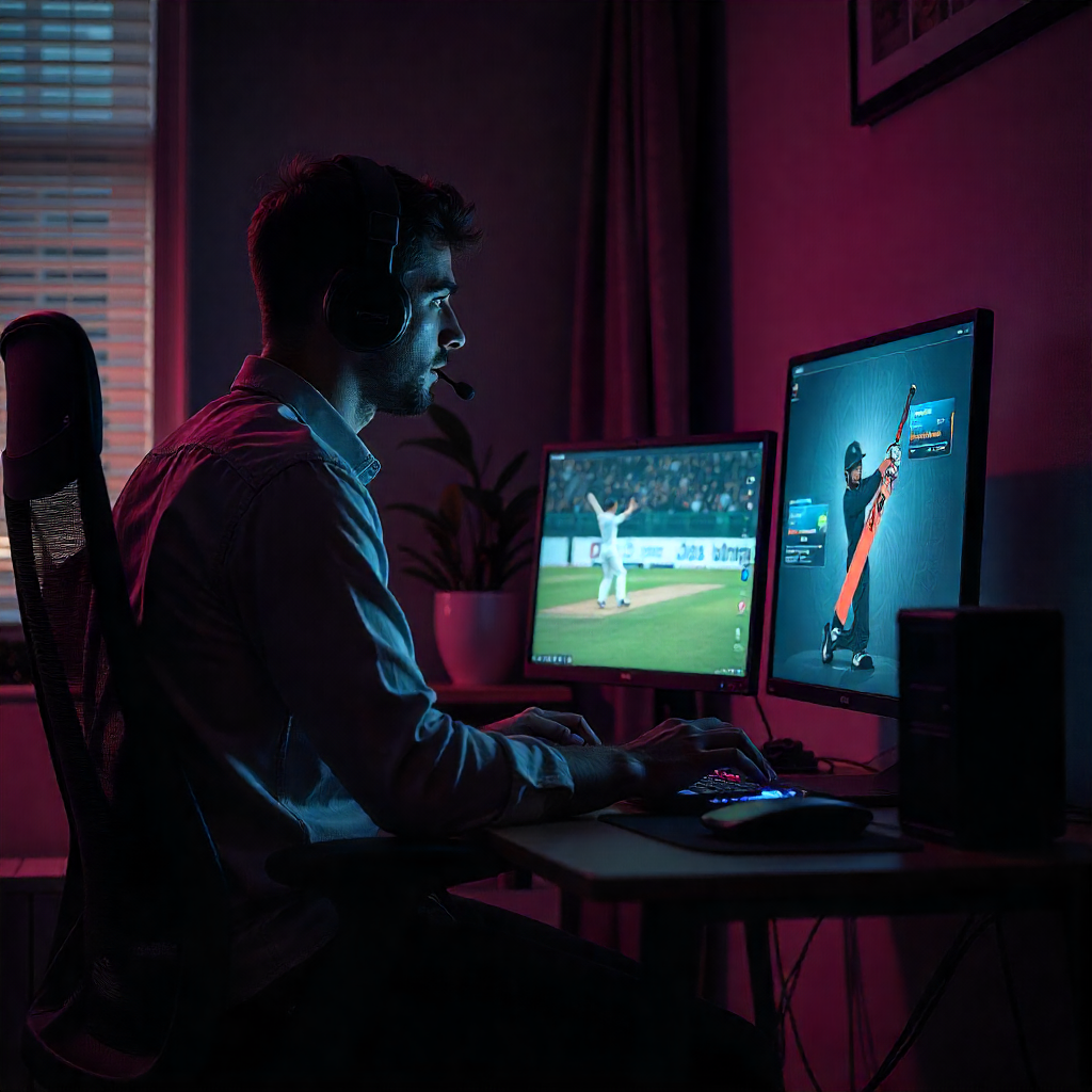 An image of a person playing online games