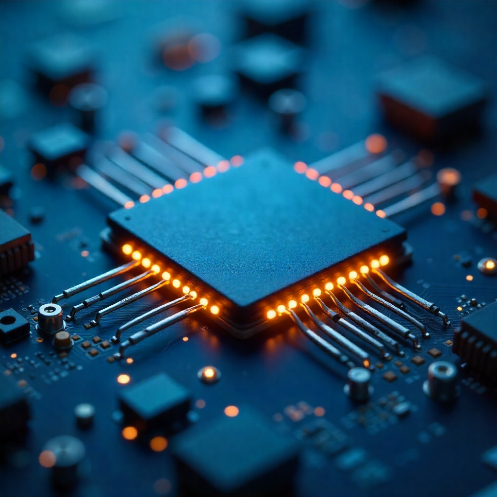 A high resolution image of a semiconductor chip