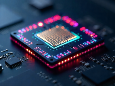 A high resolution image of a semiconductor chip