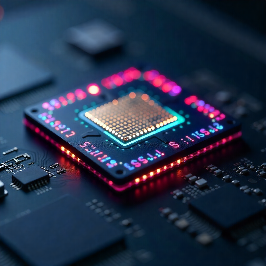 A high resolution image of a semiconductor chip