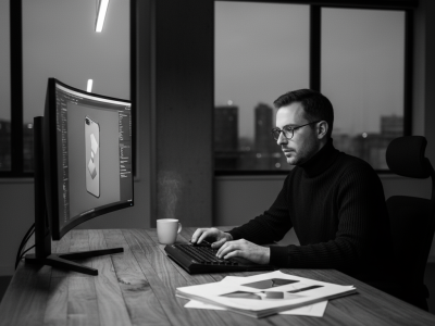 A person who is industrial designer and doing his work