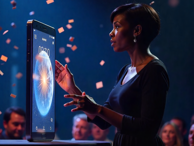 The demonstration of a new OS being launched