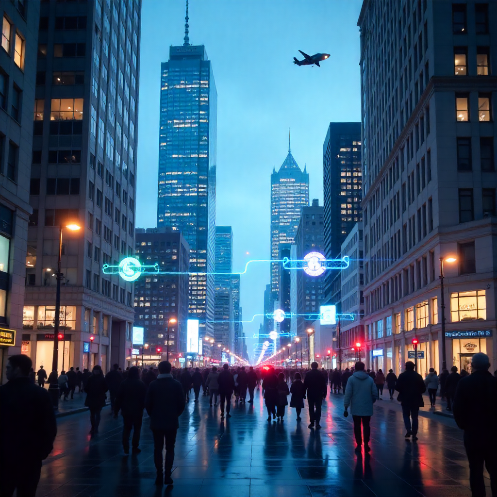 The demonstration of a new OS being launched in a hall