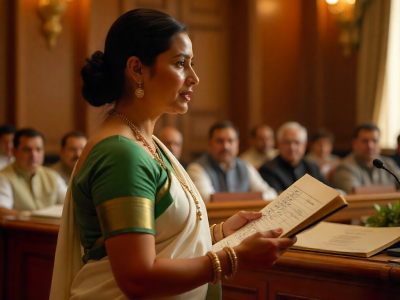 An image of a minister announcing new rules and regulations