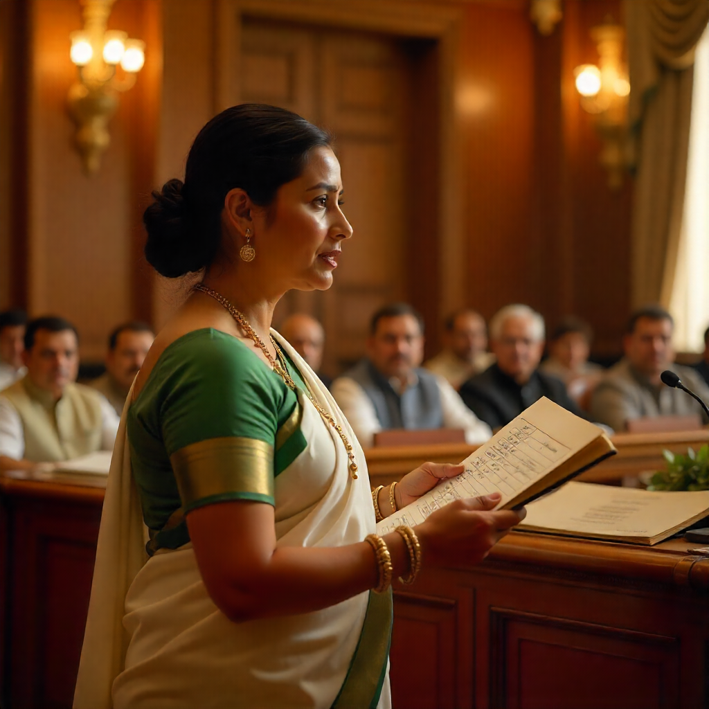 An image of a minister announcing new rules and regulations