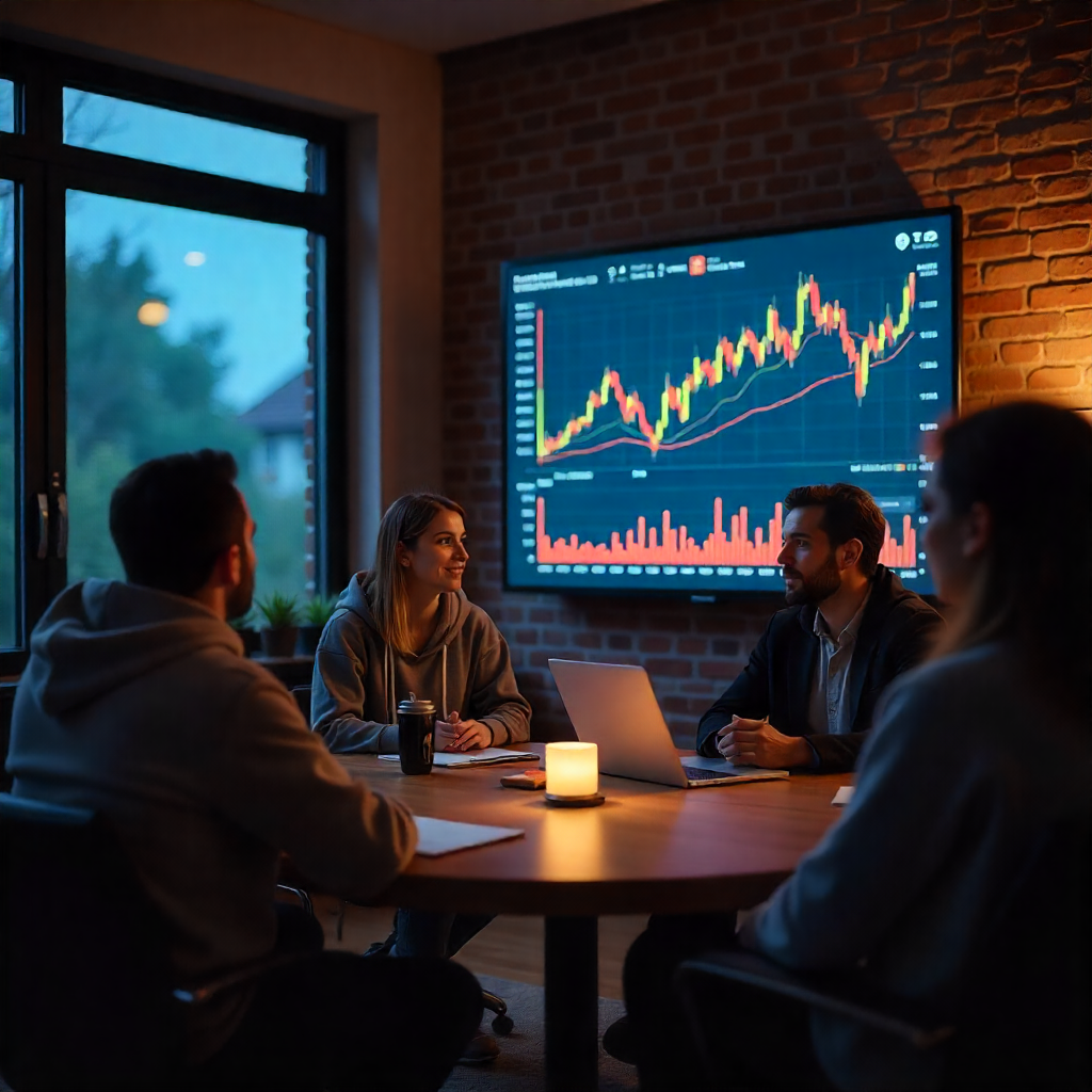 An informal meeting in a tech startup company