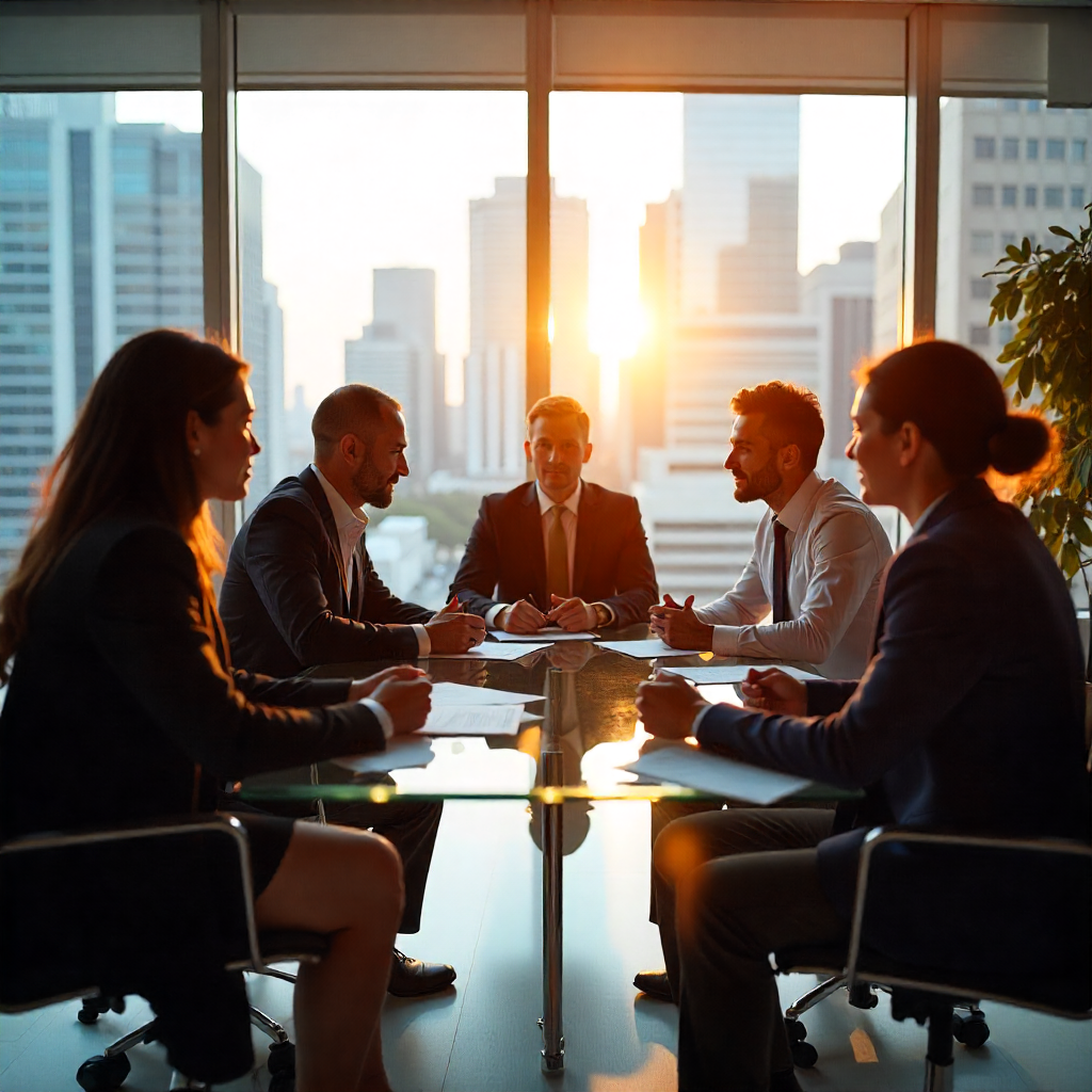 An informal meeting in a tech startup company