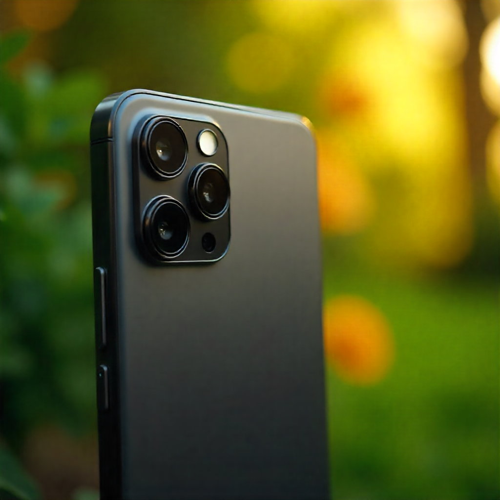 A sleek phone being unveiled on a stage during a tech conference.