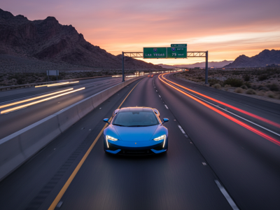 An image of a car being driven on a Highway