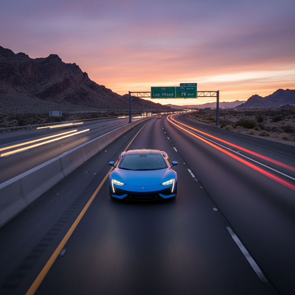 An image of a car being driven on a Highway