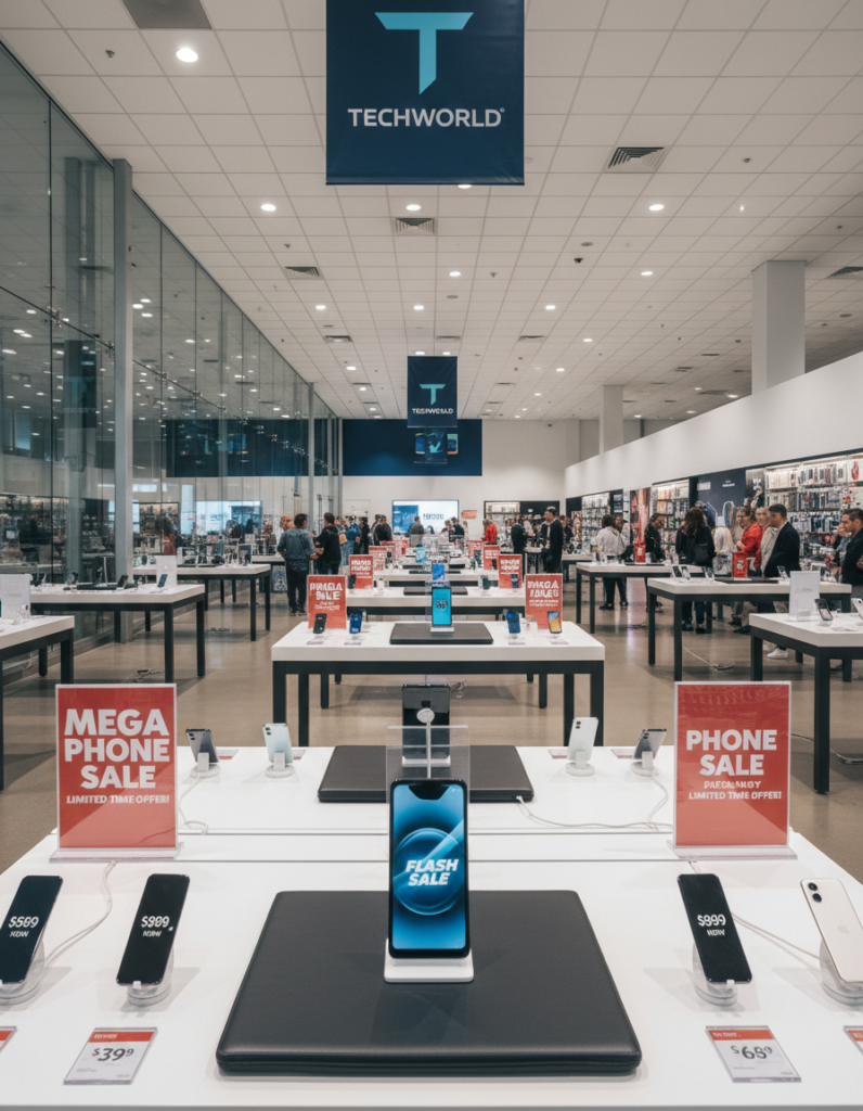 An image of an iPhone on Sale in a big shop