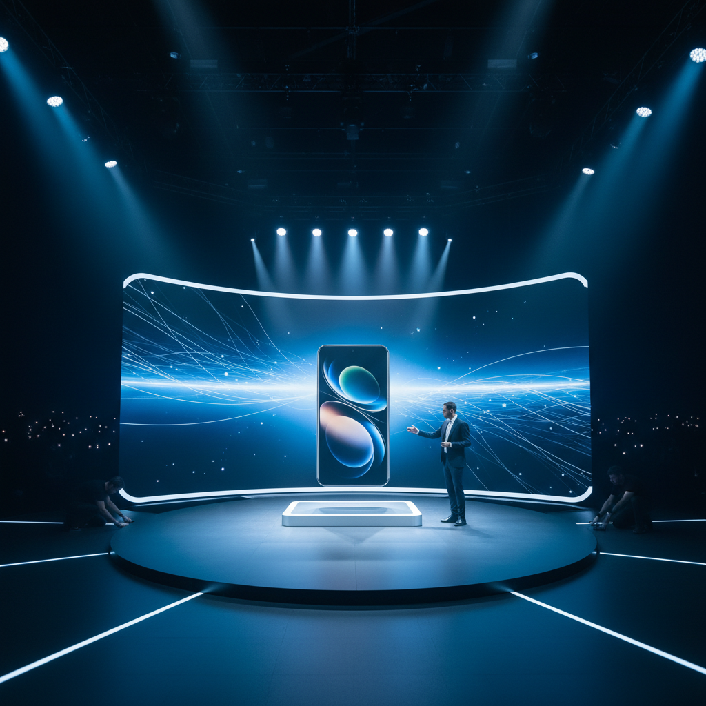 A new phone launch at a conference hall