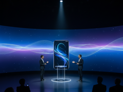 The launch event of World application new features at a conference hall