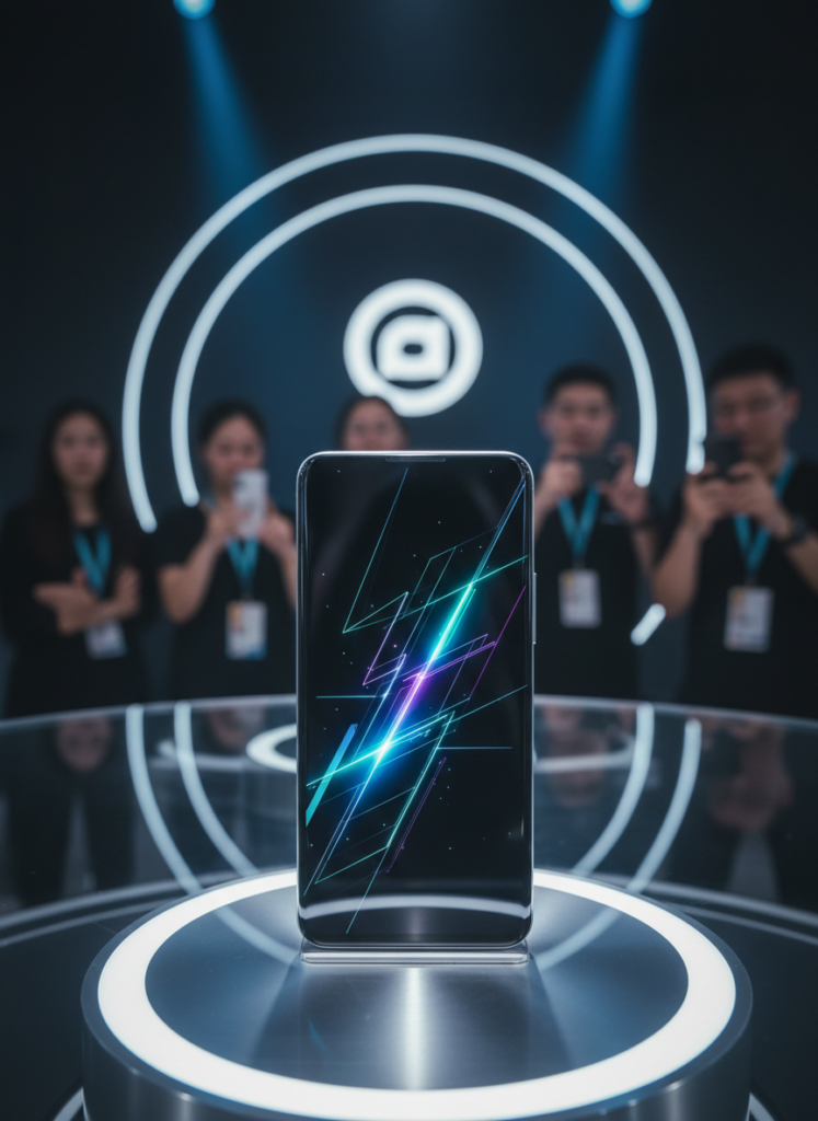 An image of a new phone being launched in the market with great features