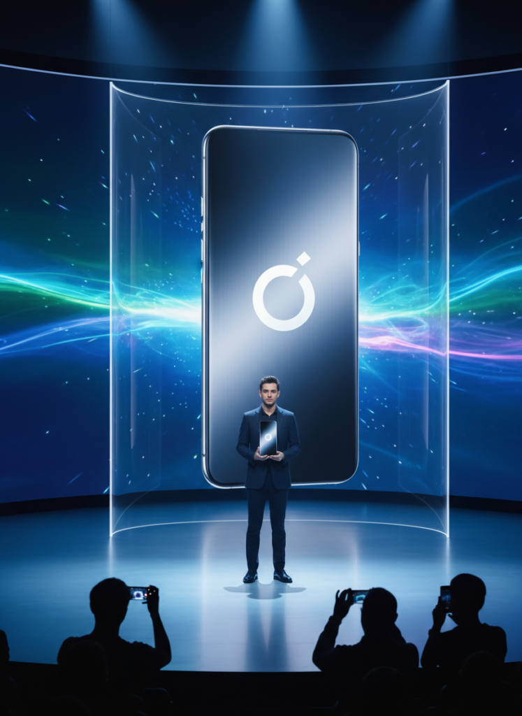 An image of a new phone being launched in the market with great features